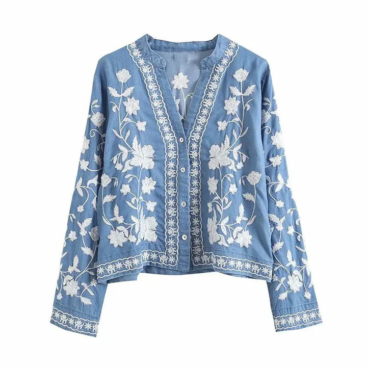 Boho Denim Blouse