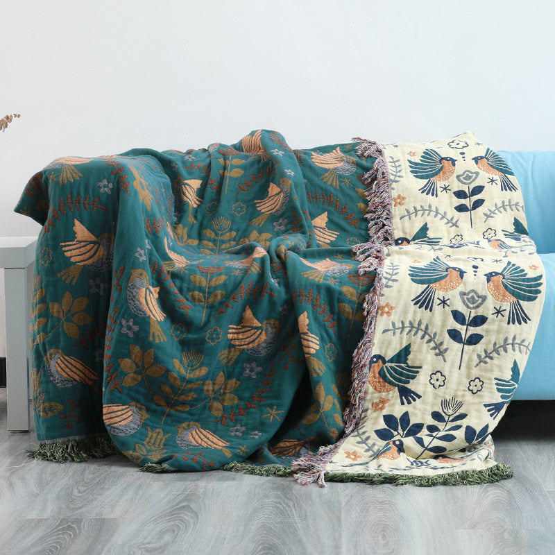 Meadow Bird Throw Blanket