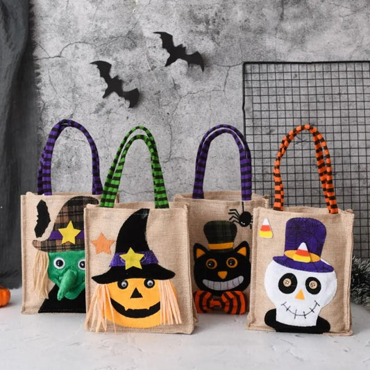 Trick-or-Treat Linen Tote Bags