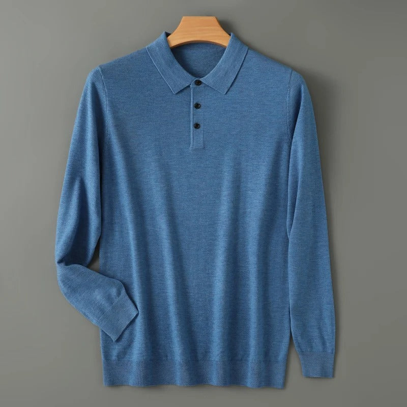 Ezra 100% Merino Wool Polo Sweater