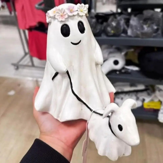 Dog Walking Ghost Sculpture