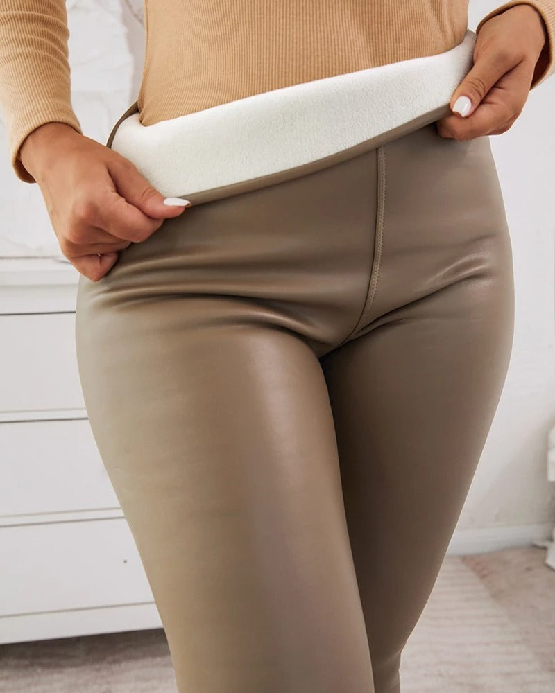 Arctic Glamour Leather Leggings