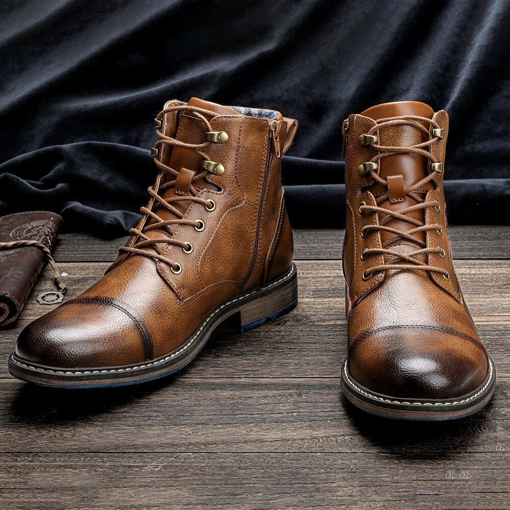 Rustic Elegance Leather Boots