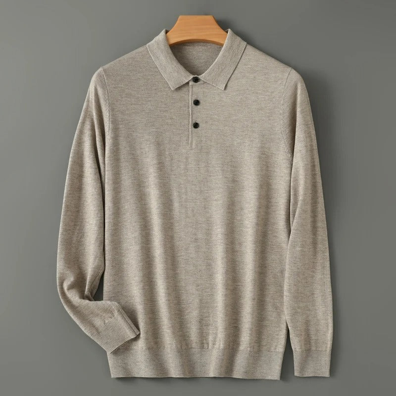 Ezra 100% Merino Wool Polo Sweater