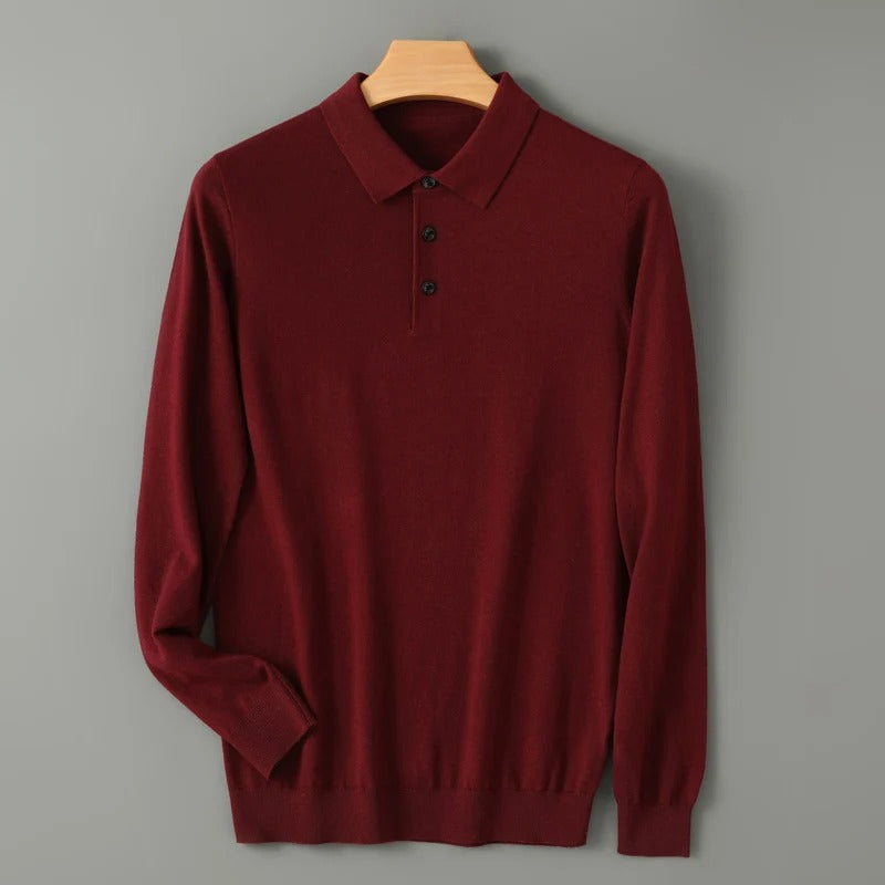 Ezra 100% Merino Wool Polo Sweater