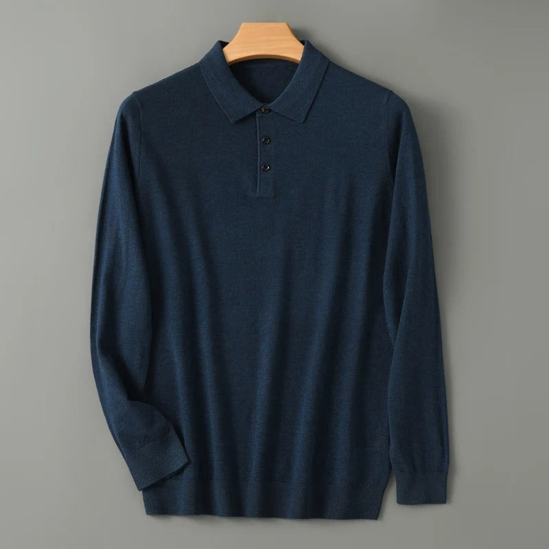 Ezra 100% Merino Wool Polo Sweater