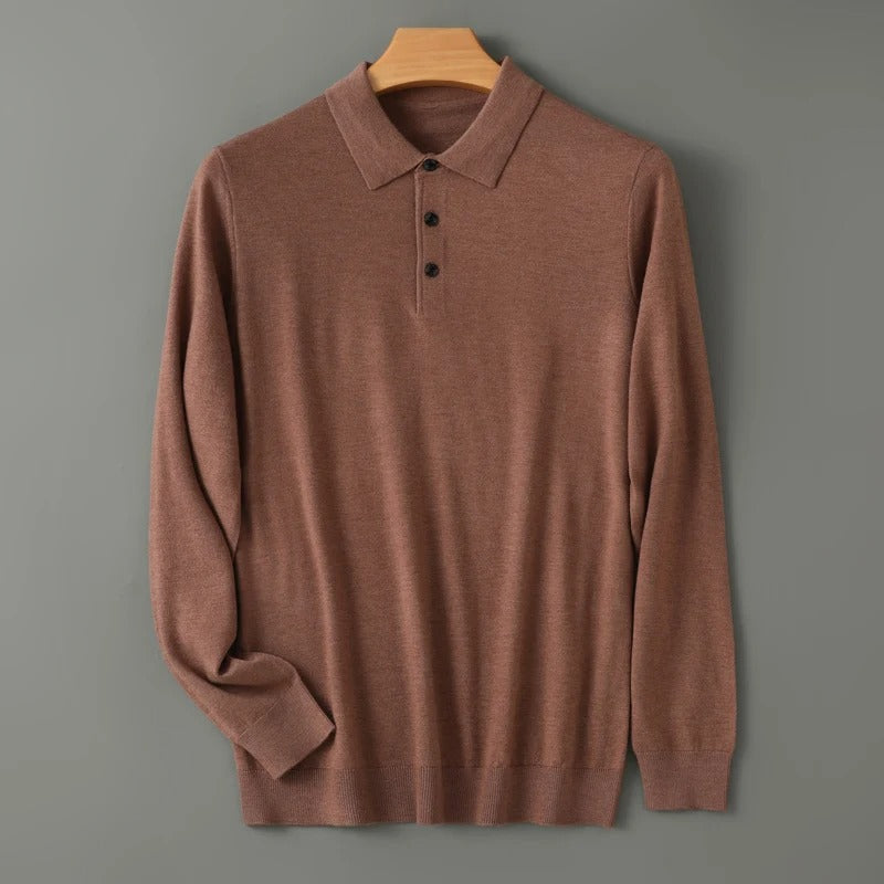 Ezra 100% Merino Wool Polo Sweater