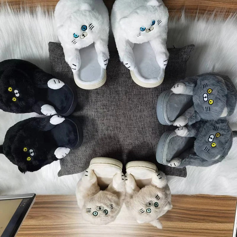 FelineFootsies Plush Cat Slippers