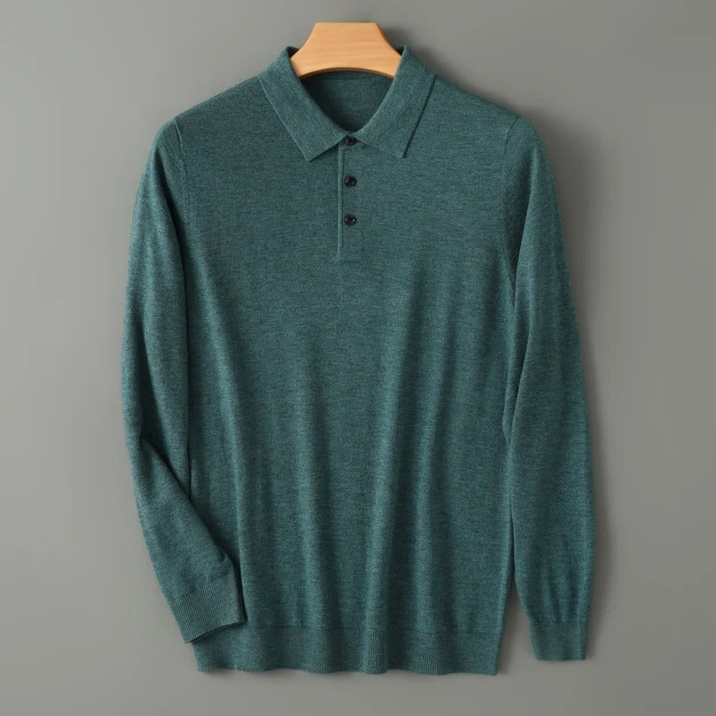 Ezra 100% Merino Wool Polo Sweater