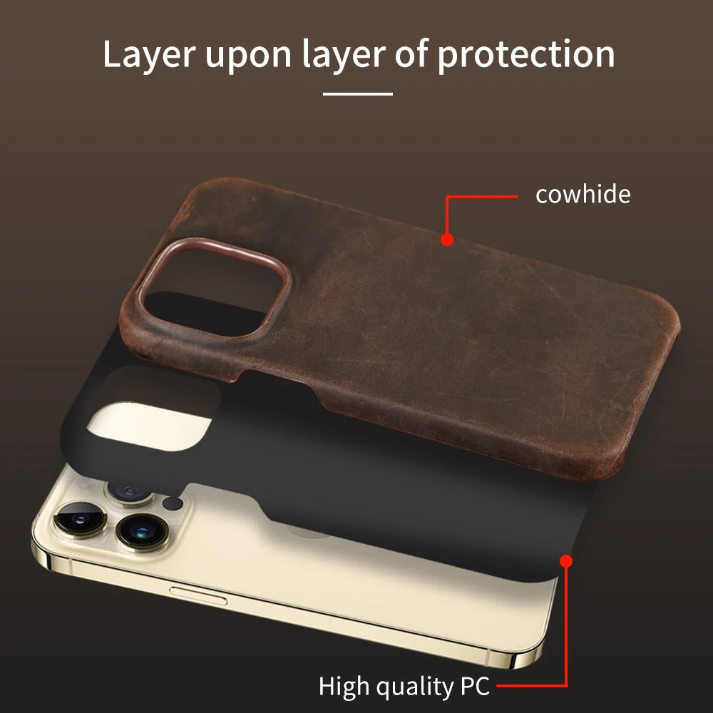 Cowhide Leather iPhone Case