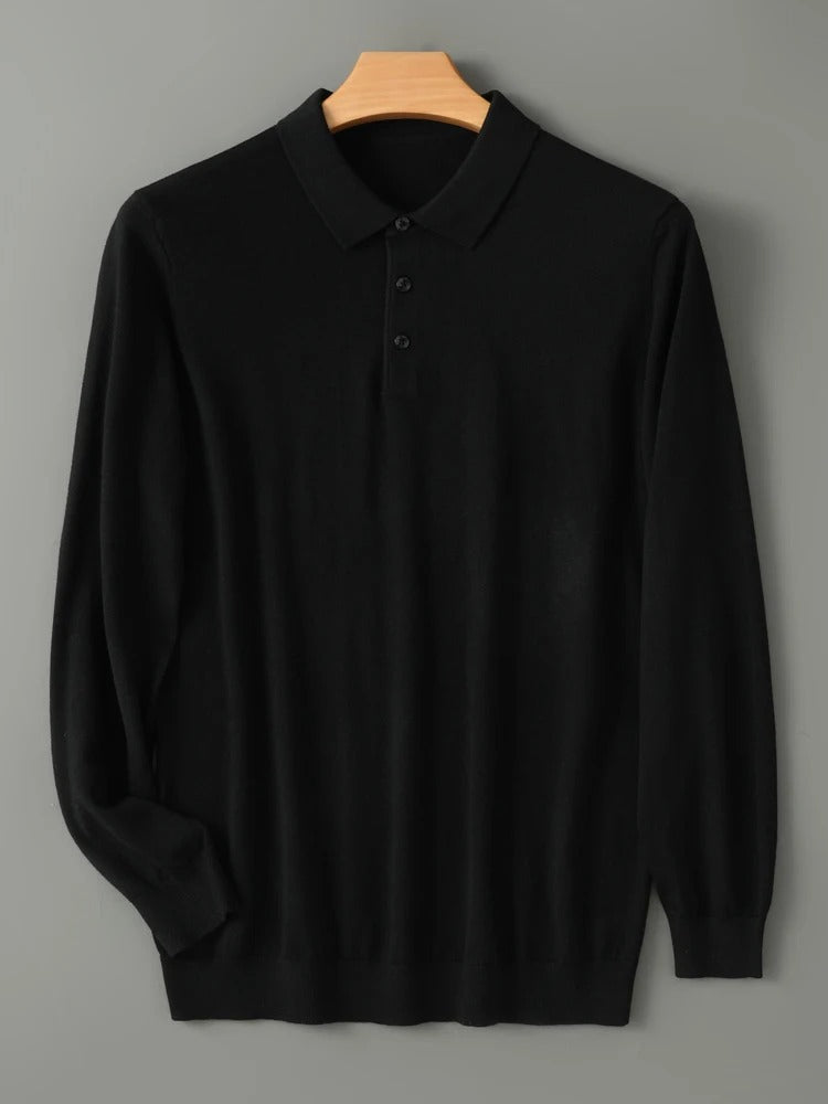 Ezra 100% Merino Wool Polo Sweater