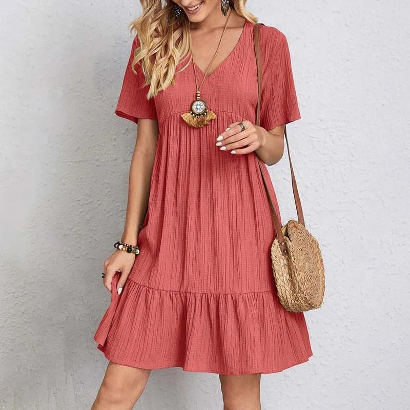 V-Neck Summer Retro Dress