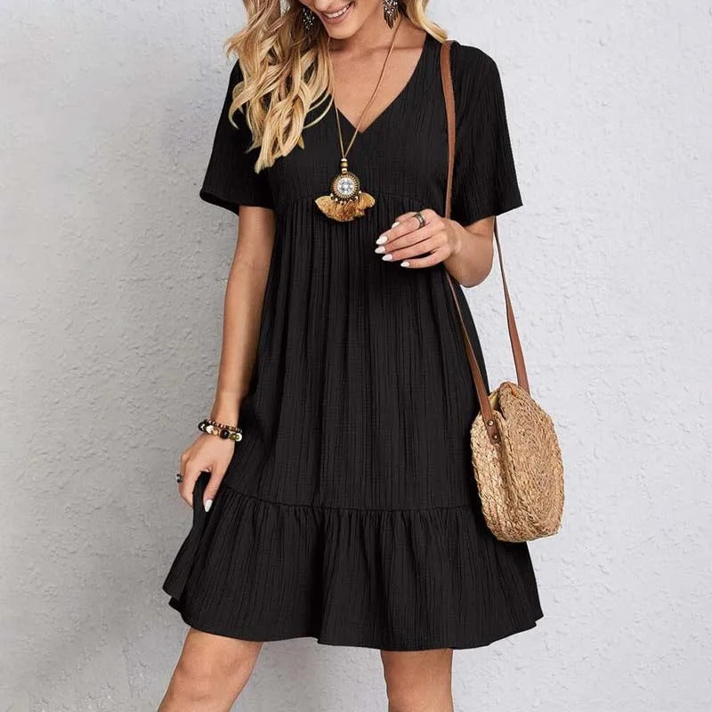 V-Neck Summer Retro Dress