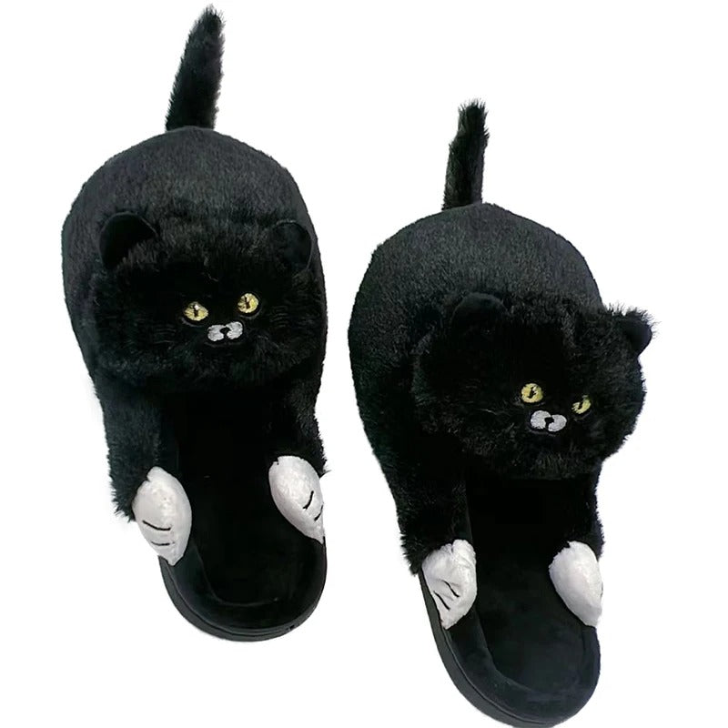 FelineFootsies Plush Cat Slippers