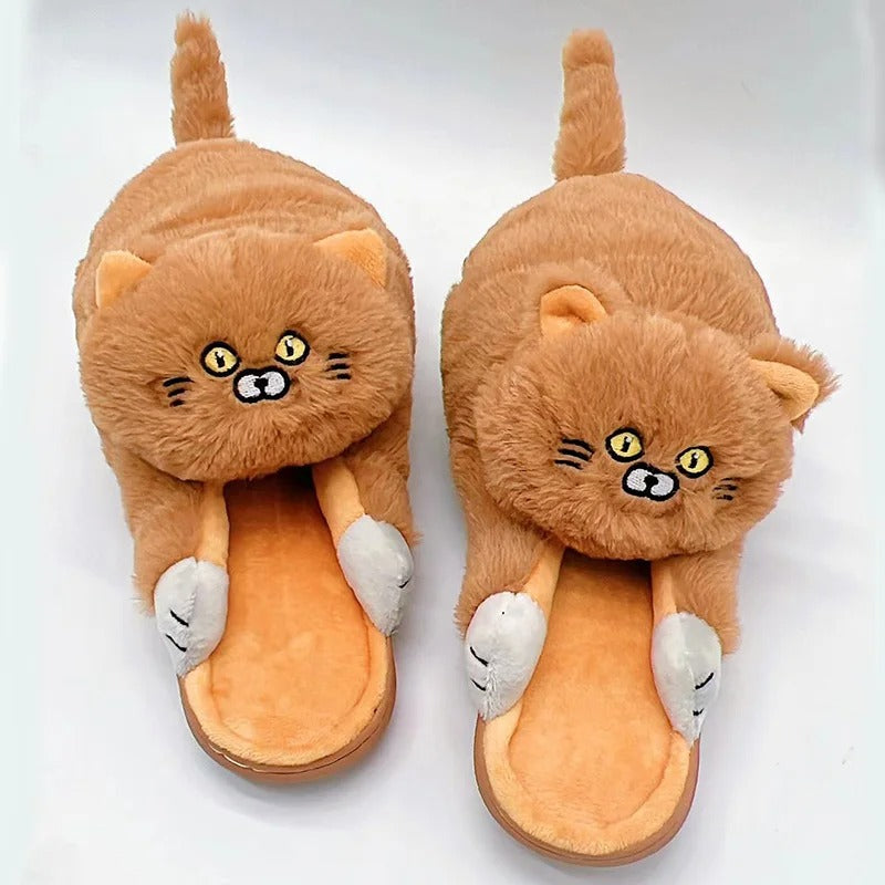 FelineFootsies Plush Cat Slippers